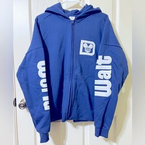 Walt Disney World Castle Mickey Zip Up Hoodie Sweater - Navy - Unisex